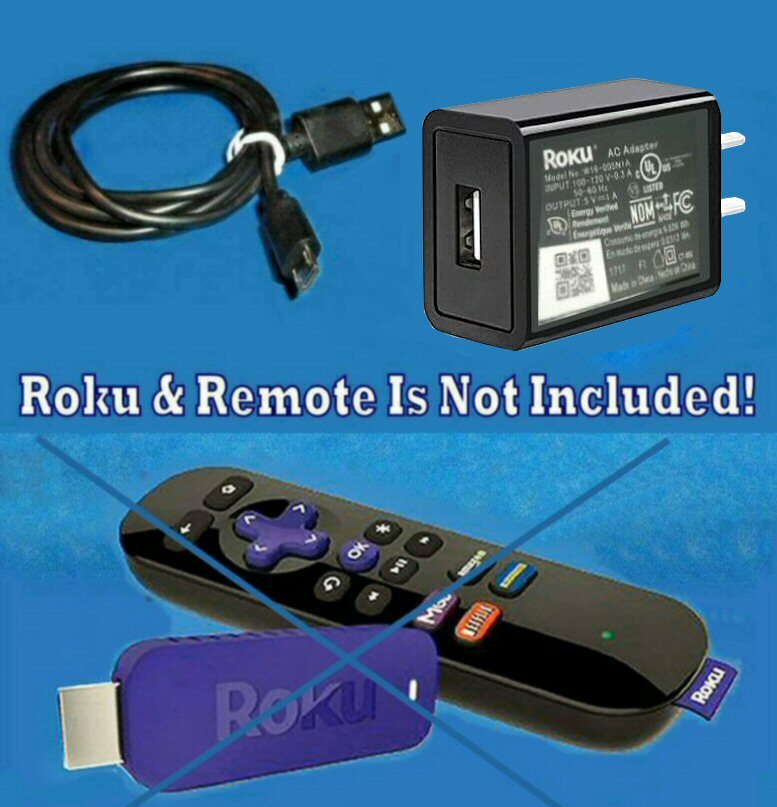 Roku Wall Charger Power Supply 6 FOOT 3A 4K Power Cord FOR Roku