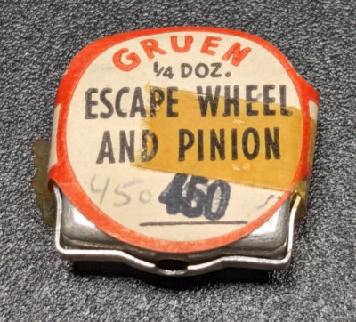 NOS 1/4 Dozen (3 Pcs) Gruen 450 Watch Movement Escape Wheel & Pinion