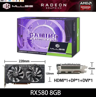 AMD RX580 8GB Placa De Video Gaming GDDR5 256Bit PCI Express 3.0 ×16 Radeon RX 5
