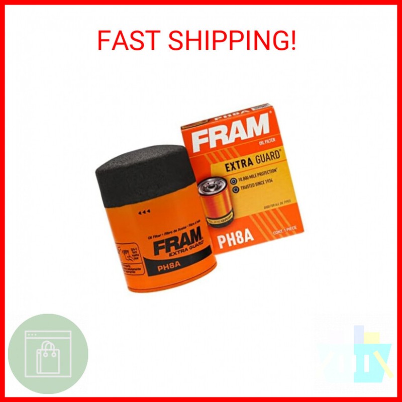 FRAM Extra Guard PH8A, 10K Mile Change Interval Spin-On Oil Filter