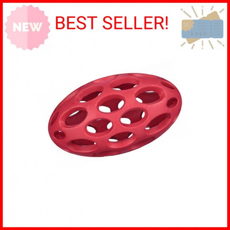 JW Pet Hol-ee Football Dog Toy Puzzle Ball, Natural Rubber, 