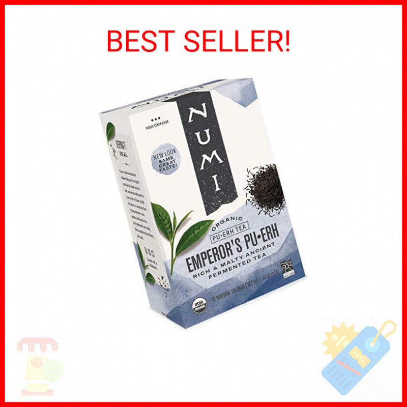 Emperor's Pu-erh, Black Tea, 16 Count Of Tea Bags, Pack Of 1