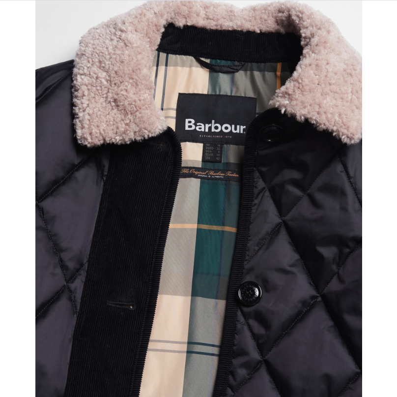 BARBOUR BARBOUR MULGRAVE QUILTED JACKET W/ FAUX SHEARLING TRIM MSRP$480 WARM +ATTRACTIVE