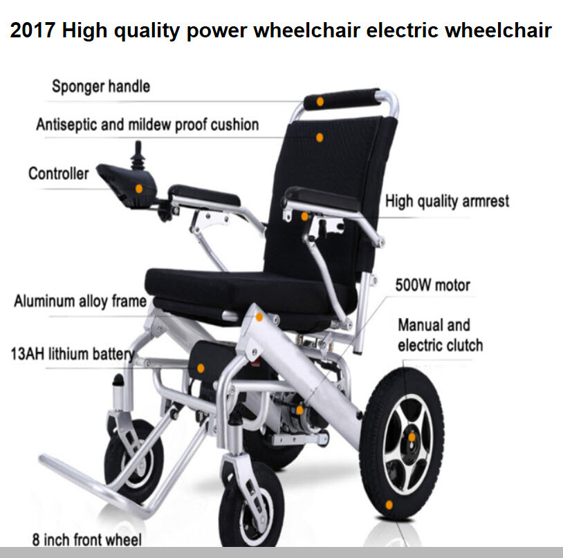 Electric Wheelchair Folding Lightweight Heavy Duty  Power Wheelchair Power chair