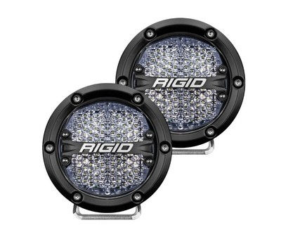 Rigid 360-Series Dual 4'' LED Off-Road Light Diffused - White Backlight