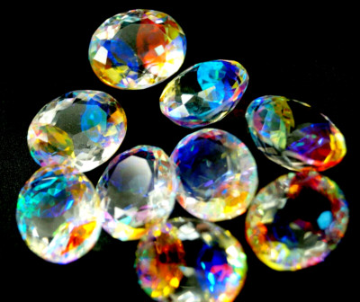 AAA 100CT+ Rainbow Colour Oval Cut Natural Mystic Topaz Loose Gemstone Lot