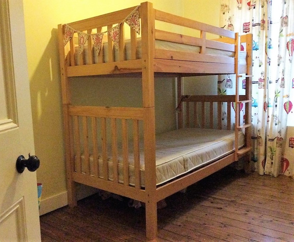 John Lewis wooden bunk bed and 2 mattresses all in great condition