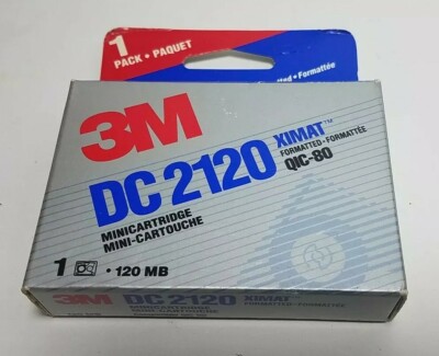 3M DC2120 Mini Cartridge XIMAT Formatted QIC-80, 120 MB NEW SEALED 