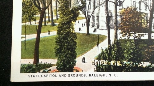 Raliegh NC Postcard 1933 State Capitol and Grounds
