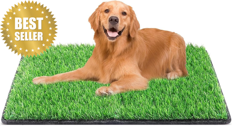 Dog Grass Mat with Pee Pad, Large Dog Litter Box Indoor Artificial Turf Grass Po