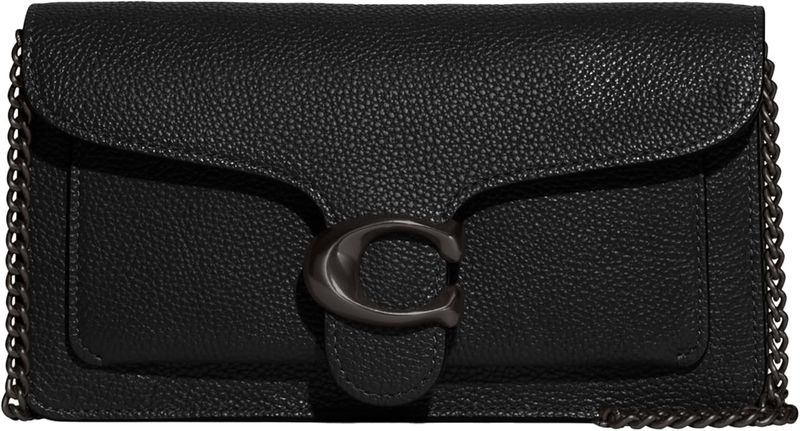 Coach Polished Pebble Leather Tabby Chain Clutch
