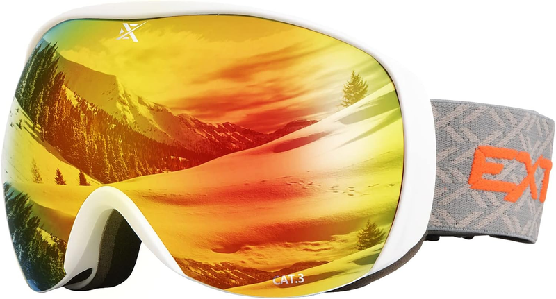 Ski Goggles Lightweight Anti Fog Wide View UV400 Protection Helmet Compatible