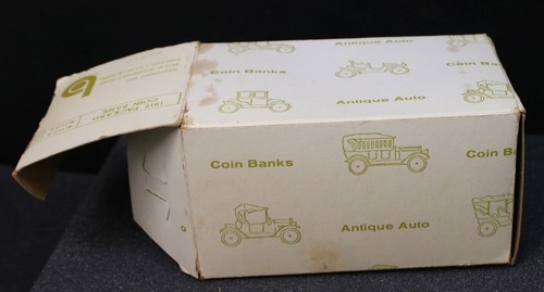 Vintage Banthrico 1912 Packard Car type Die Cast Coin Bank in original box #345