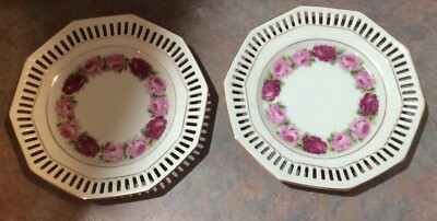 2 Schumann Bavaria Reticulated Melrose 6'' Cake Plates