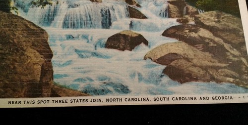 Highlands NC Postcard Early 1900s Chattooga River Rapids Waterfall