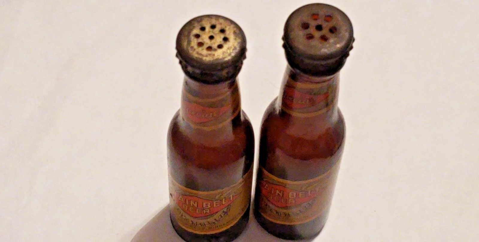 Vintage Gain Belt Beer Mini Bottle Salt & Pepper Set