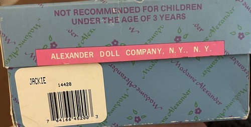 1995 10" Jackie Madame Alexander Doll #45200 Pill Box Hat. Pre Owned