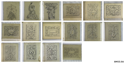Antique Student Drawing Album With 16 Ancient Drawings BM53.5A