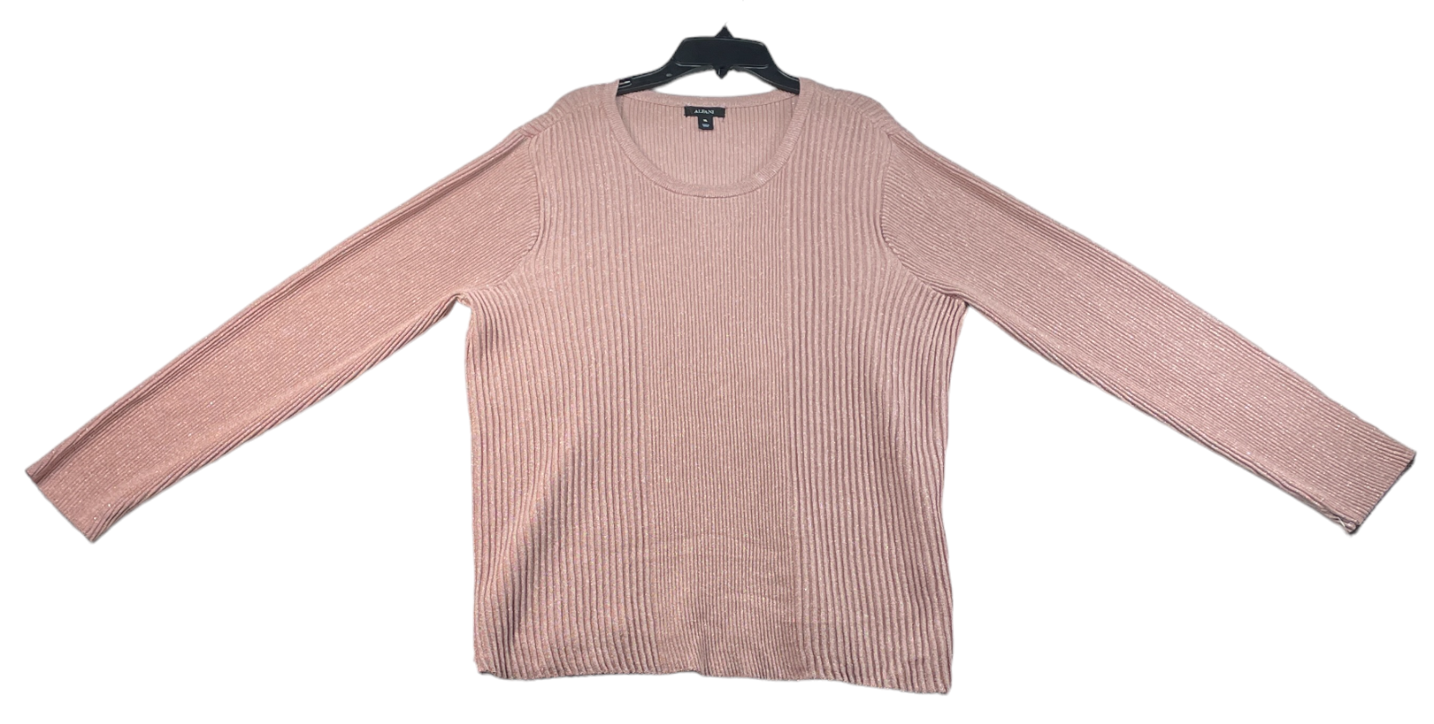 Alfani Sweater Womens Size Xlarge Pink Metallic Knit Ribbed