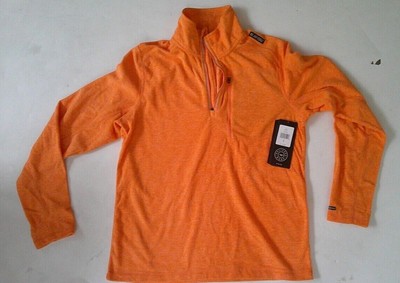 HI - TEC  Thermo  Dri Tec 1/2 zip  Fleece  man mandarin orange jacket sz S New