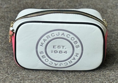 New Marc Jacobs Crossbody Logo Bag Pink-Grey Gold Hardware