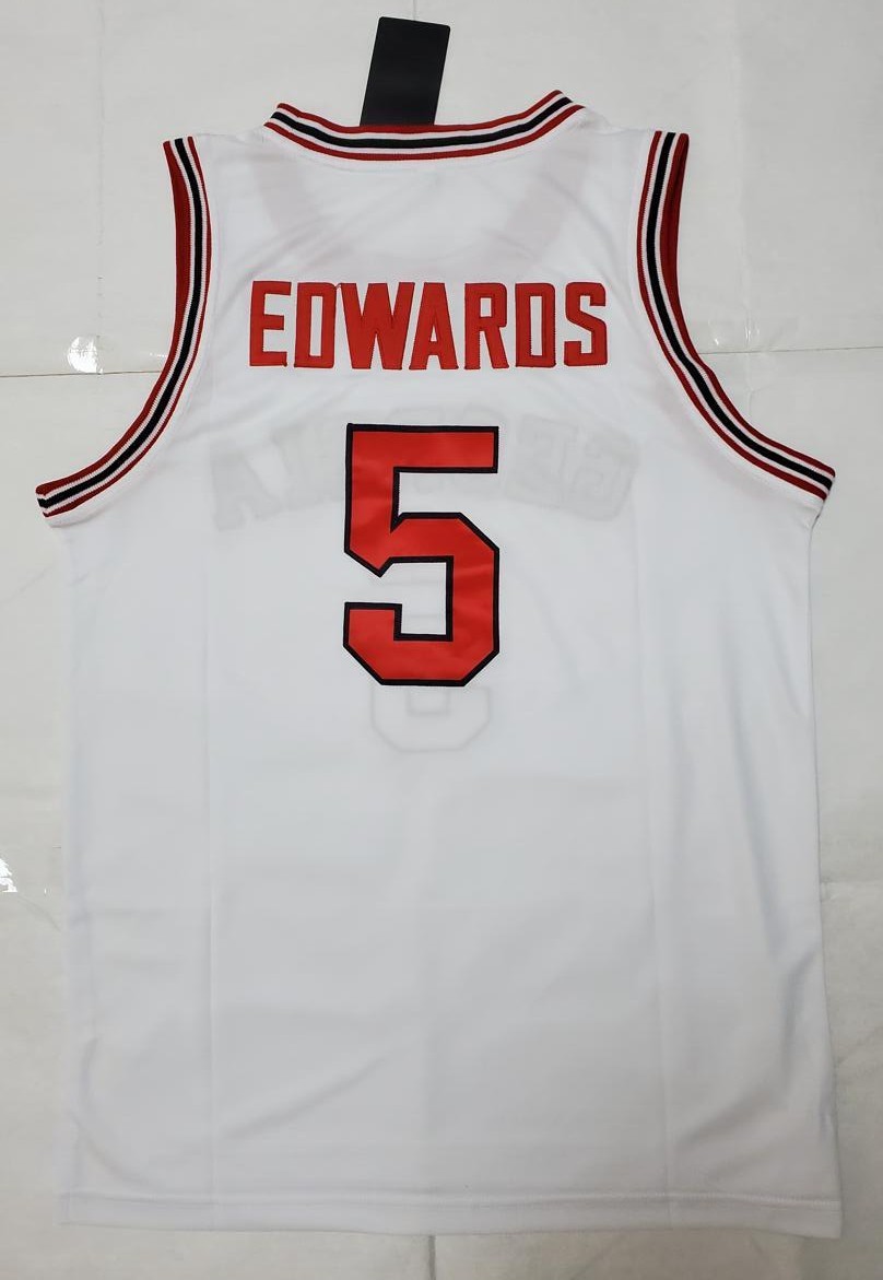 Men White Anthony Edwards Georgia #5 Jersey