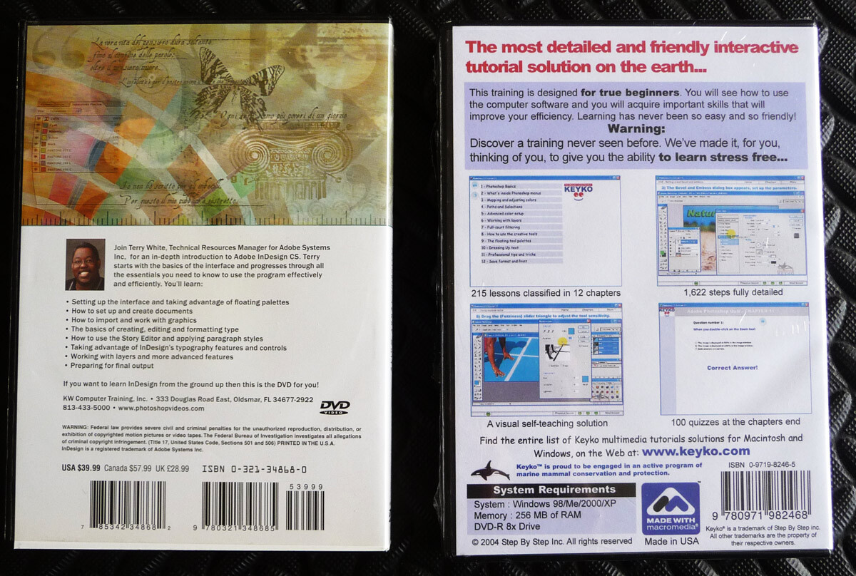 2  ADOBE PHOTOSHOP CS2  Training DVDs Getting Started, plus Pack 3 tutorial