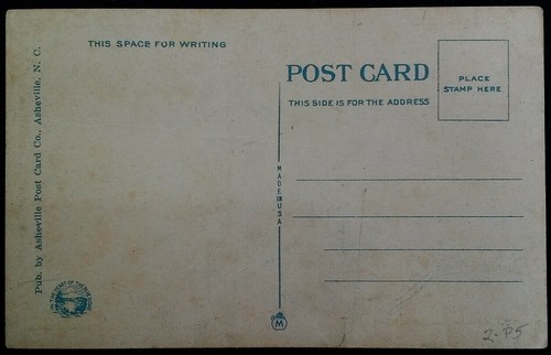 Ashville NC Postcard Early 1900s Skyline at Sunset Poem Mountain Scene