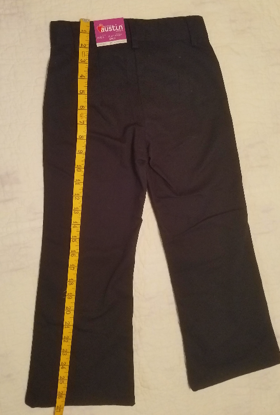Austin Scl Uniform Navy Blue GIRLS Sz 5  FLAT Zipper FRONT PANTS Adjustable