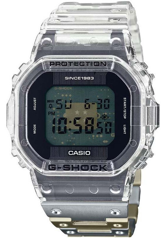 Pre-owned Casio G-shock 40th Anniversary Clear Remix Men's Watch Dwe-5640rx-7
