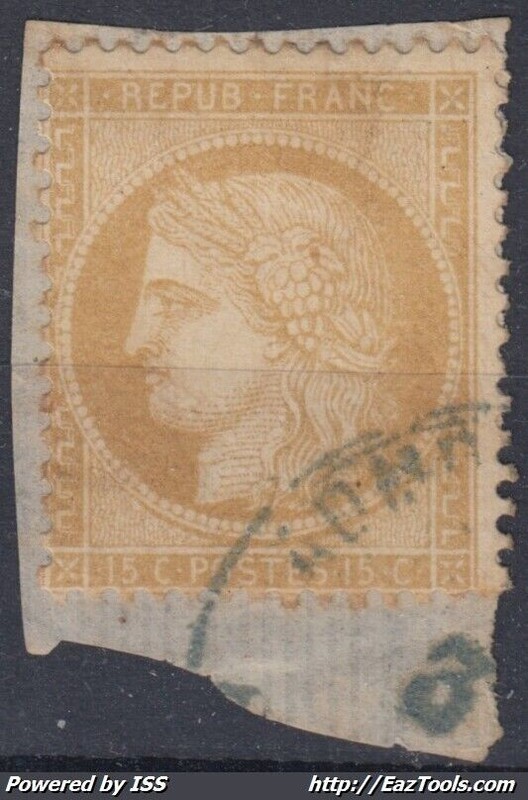 Timbre France Ceres NÂ° 59 Obliteration Espagnole Admon De Cambio Sur Fragment