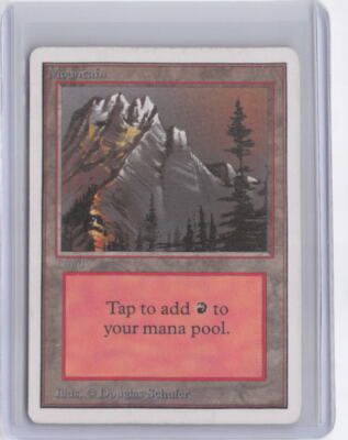 MTG Unlimited Edition # Mountain (A) Land - LP