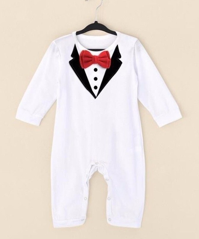 Ropa de Bebe Recien Nacido Estilo Traje con Moño ~ Dress Tux Baby Romper Clothes