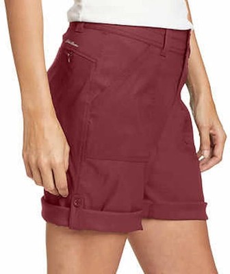Короткие бермуды Eddie Bauer с эластичным закатанным низом и регулируемой длиной, красные. 8