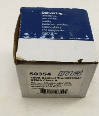Mars Transformer 40VA PRI120,208.240 VAC SEC 24 VAC 50354 JARD  4031F Foot Mount