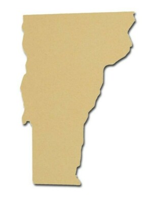 Vermont State Shape Unfinished Wood MDF Cutouts Variety of Sizes Made In USA