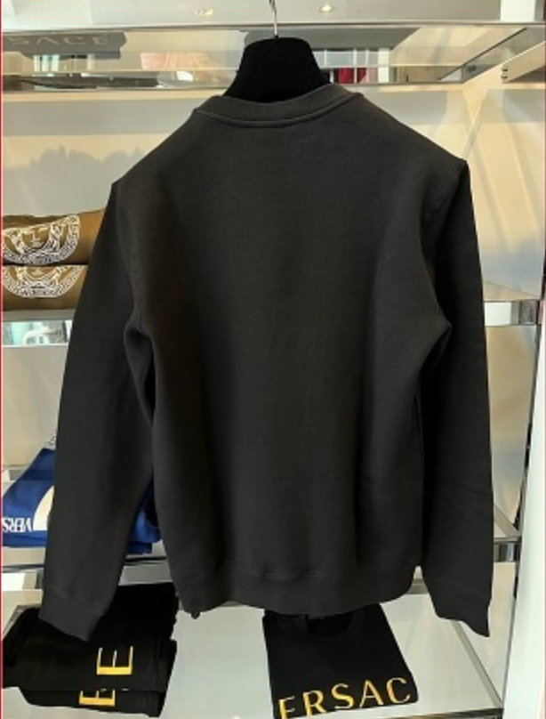 Pre-owned Versace Brushed Embroidery Logo Gold Sweater Sweatshirt Pullover Jumper Xl