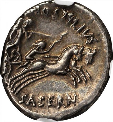 VERCINGETORIX enemy of JULIUS CAESAR 48BC Silver Roman Republic Coin NGC Ch XF*