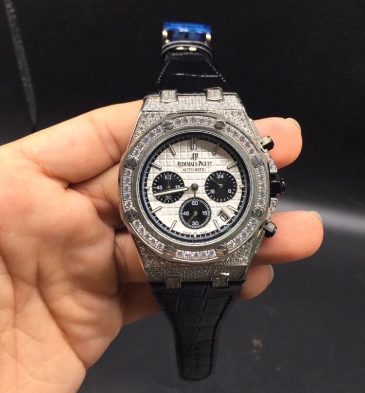 Audemars Piguet iced out silver diamond watch AP | in ...