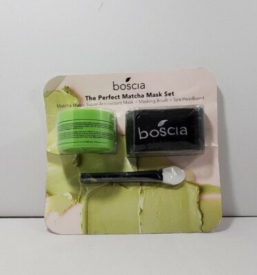 Boscia The Perfect Matcha Mask Set Super-Antioxidant Mask + Brush + Headband NEW