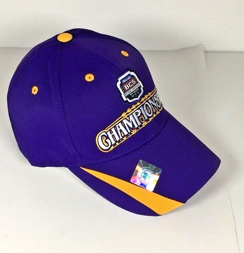 LSU TIGERS BCS Championship Baseball Cap Purple And Gold One Size Fits All