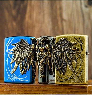 Amazon Goddess Winged Warrior Princess Angel Windproof Kerosene Pocket Lighter