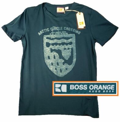 NWT Hugo Boss Orange Label By Hugo Boss LOGO Tee Printed Design T-Shirt Size L