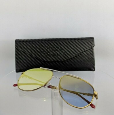 Pre-owned Porta Romana Brand Authentic  1232 Sunglasses Col. 100 1232 Vintage Gold In Gold Reflective Lenses