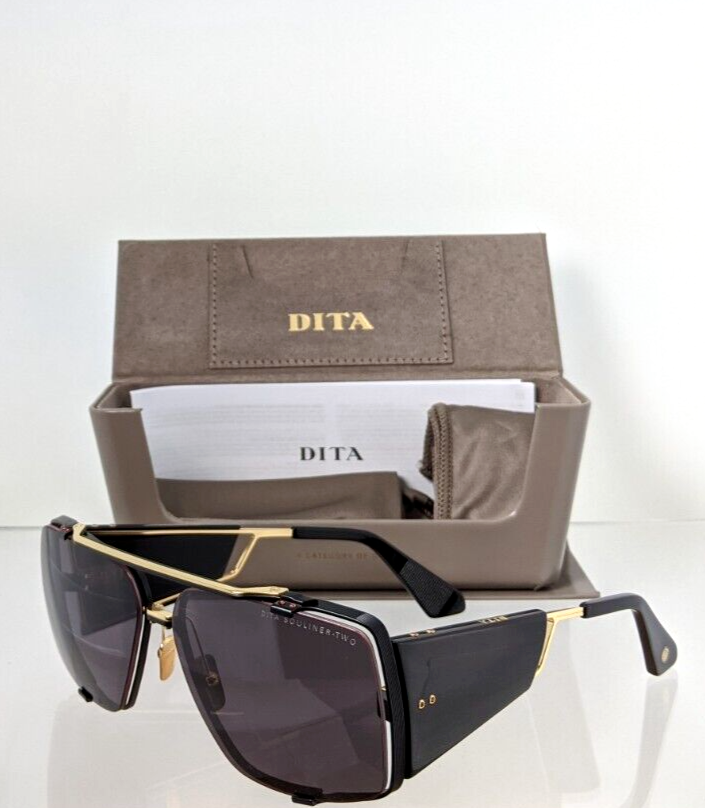 Pre-owned Dita Authentic  Sunglasses Souliner - Two Dts 136-64-03 Black & Gold Frame In Gold & Black