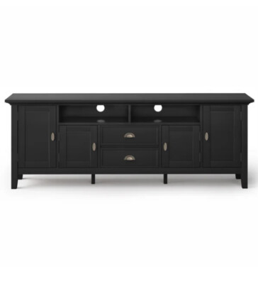 SIMPLIHOME Redmond 72 Inches SOLID WOOD Universal TV Stand Wide , Farmhouse