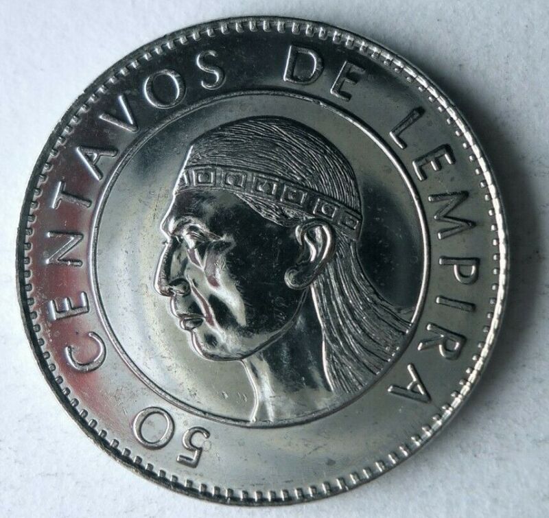 1991 HONDURAS 50 CENTAVOS - AU/UNC - Low Mintage Coin - Free Ship - Bin #LC 39