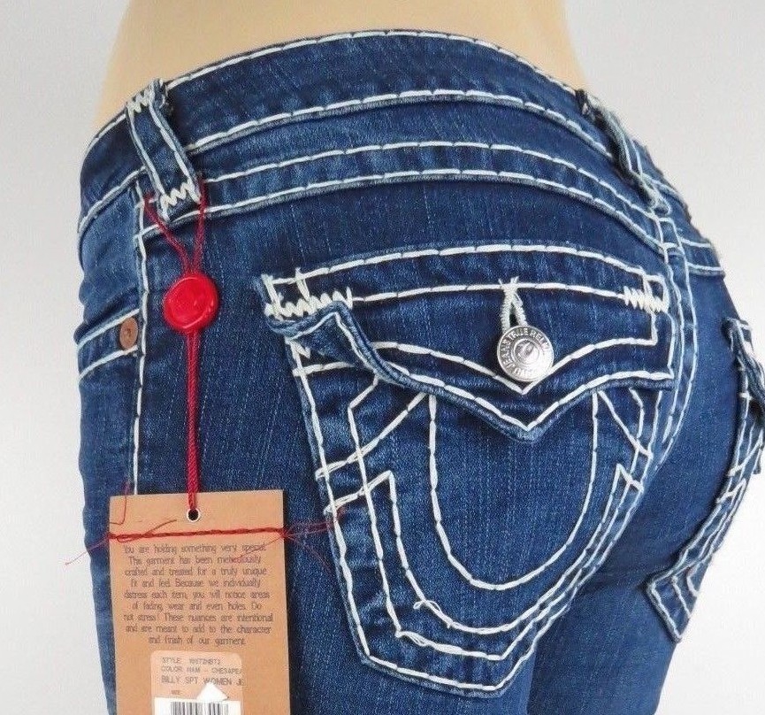 Pre-owned True Religion Billy Super T Women Jeans, Chesapeake, Size 26, In Blue