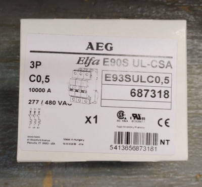 AEG ELFA E90S UL-CSA E93SULC0,5 CIRCUIT BREAKER 0.5A 3P 480VAC NEW!! QUANTITY!!