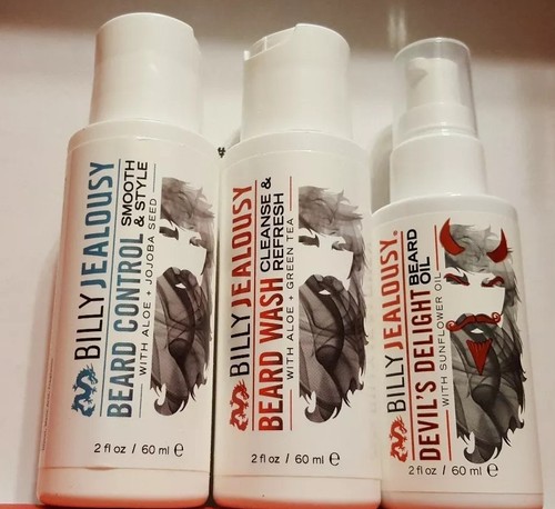 Billy Jealousy WICKED Beard Care Trio - Full Sz Devil's Delight Beard Oil *READ*